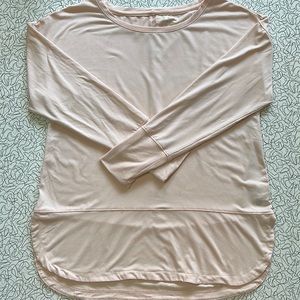 Apana lightweight, breathable light pink long sleeve shirt. Size Medium